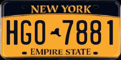 NY license plate HGO7881