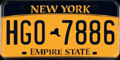 NY license plate HGO7886