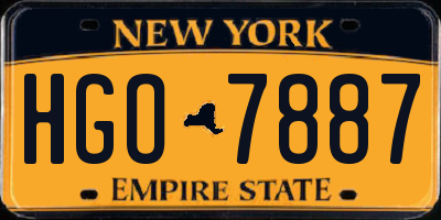 NY license plate HGO7887