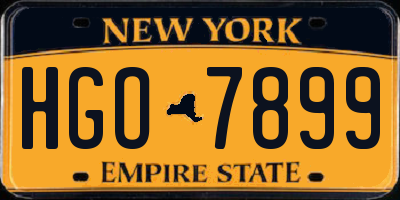 NY license plate HGO7899