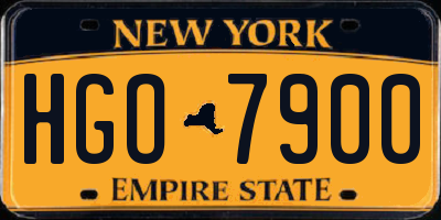 NY license plate HGO7900