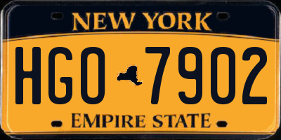 NY license plate HGO7902