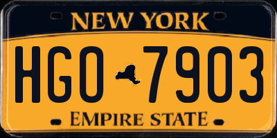 NY license plate HGO7903