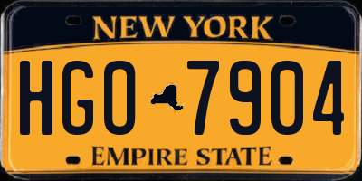 NY license plate HGO7904