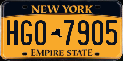 NY license plate HGO7905