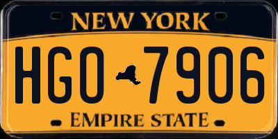 NY license plate HGO7906