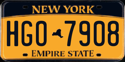 NY license plate HGO7908