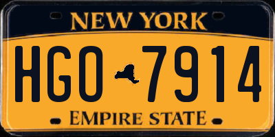 NY license plate HGO7914