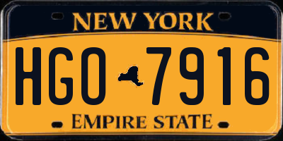 NY license plate HGO7916