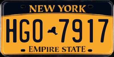 NY license plate HGO7917