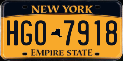 NY license plate HGO7918