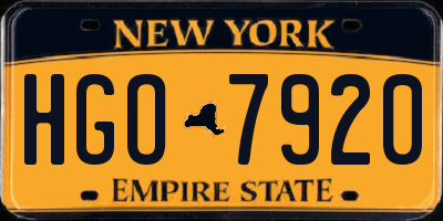 NY license plate HGO7920