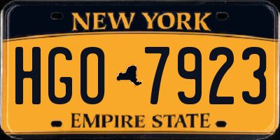 NY license plate HGO7923