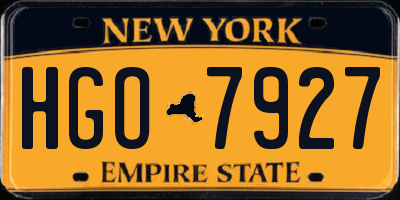 NY license plate HGO7927