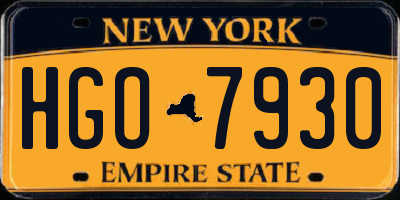 NY license plate HGO7930