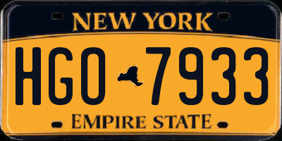NY license plate HGO7933