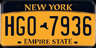 NY license plate HGO7936