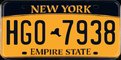 NY license plate HGO7938
