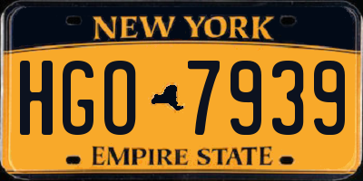 NY license plate HGO7939