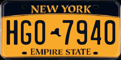 NY license plate HGO7940