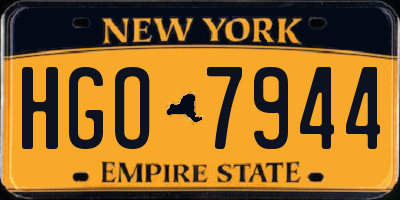 NY license plate HGO7944