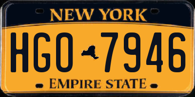 NY license plate HGO7946