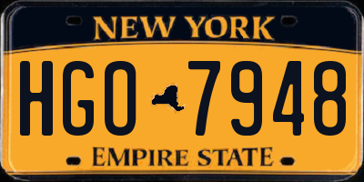 NY license plate HGO7948