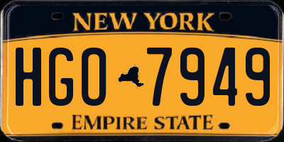 NY license plate HGO7949