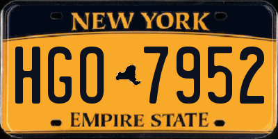 NY license plate HGO7952