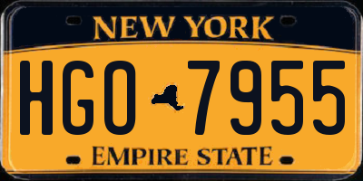 NY license plate HGO7955