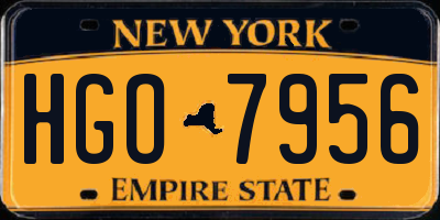 NY license plate HGO7956