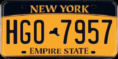 NY license plate HGO7957