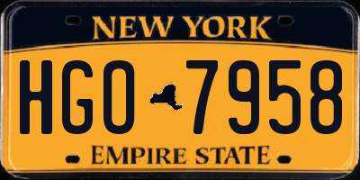 NY license plate HGO7958