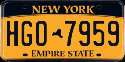 NY license plate HGO7959