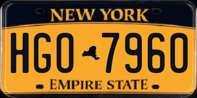 NY license plate HGO7960