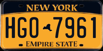 NY license plate HGO7961