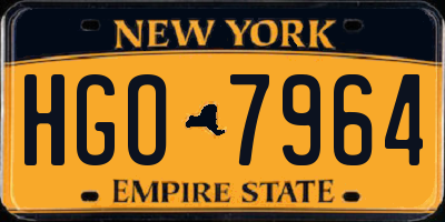 NY license plate HGO7964