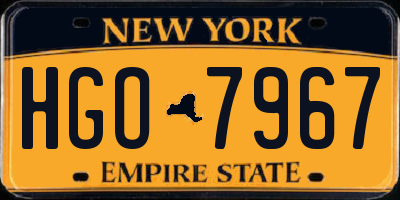 NY license plate HGO7967