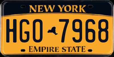 NY license plate HGO7968