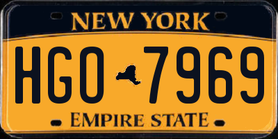 NY license plate HGO7969