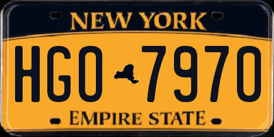 NY license plate HGO7970