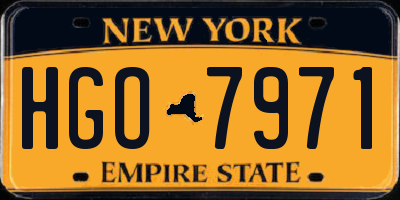 NY license plate HGO7971