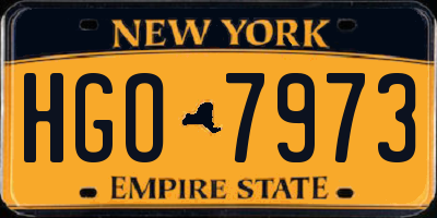 NY license plate HGO7973