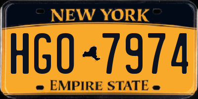 NY license plate HGO7974