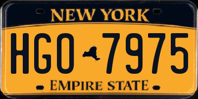 NY license plate HGO7975