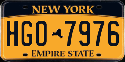 NY license plate HGO7976