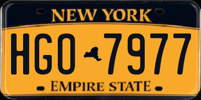 NY license plate HGO7977