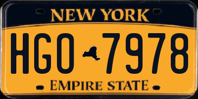 NY license plate HGO7978