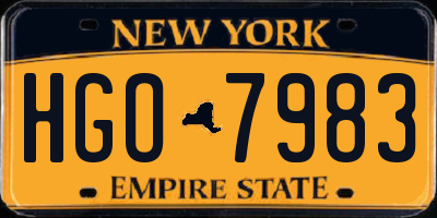 NY license plate HGO7983