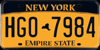 NY license plate HGO7984